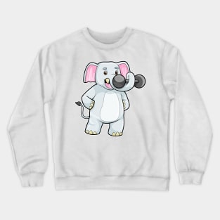 Elephant at Strenght training with Dumbbell Crewneck Sweatshirt